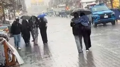 تصاویری زیبا از بارش شدید باران در حرمین کاظمین