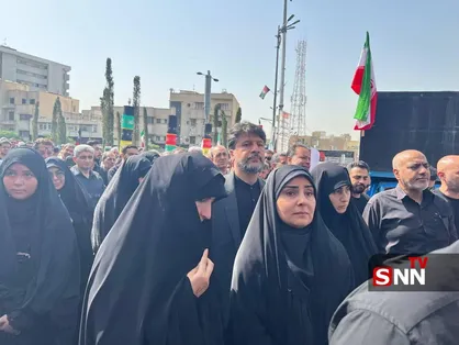 حضور فرزانه صادق وزیر راه&zwnj;وشهرسازی در مراسم تشییع شهدای اقتدار+ عکس