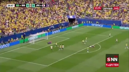 گل اول ژاپن به برزیل در دقیقه 30 / ژاپن 1 - 0 برزیل