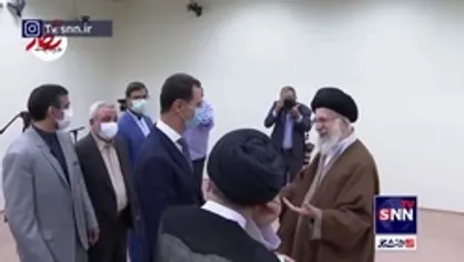 لحظاتی از دیدار و گفتگوی بشار اسد با رهبر انقلاب