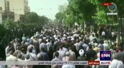 حضور پرشکوه مردم در مراسم تشییع شهید مدافع حرم &laquo;حسن صیادخدایی&raquo;