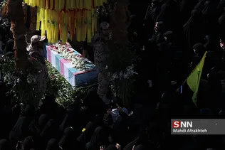 تشییع پیکر دو شهید گمنام در دانشگاه تهران جنوب