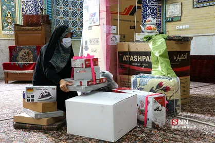 اهدای جهیزیه توسط گروه جهادی و خیرین مسجد چهارده معصوم (ع) غرب تهران