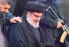فیلم| سیّدحسن‌نصرالله بالای پیکر فرزند شهیدش/ هادی توسط اسرائیل به شهادت رسیده بود