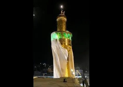 پیشرفت ۹۵ درصدی مرمت گلدسته شمالی حرم مطهر علوی