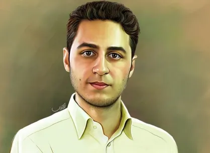 نقاشی چهره کسری اسماعیلی جهادگر آسمانی