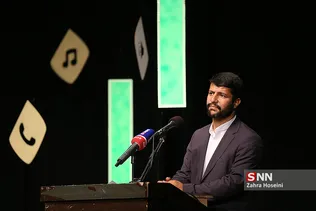هادی قاسمی مدیر عامل خبرگزاری دانشجو در اختتامیه نخستین جشنواره رسانه‌ای نبأ