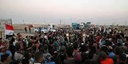 تظاهرات در مرکز بصره همزمان با سفر حیدر العبادی