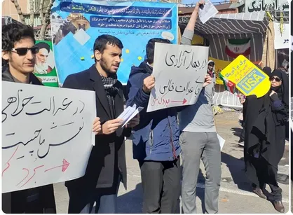 برپایی غرفه بسیج دانشجویی دانشگاه امیرکبیر در مسیر راهپیمایی + تصاویر