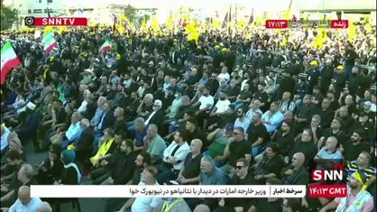 طنین انداز شدن شعار لبیک یاخامنه ای در مراسم گرامیداشت سالروز شهادت دبیران کل حزب الله