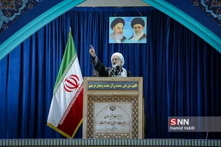 سخنرانی حجت الاسلام احمد سالک در جمع راهپیمایان پیش از خطبه های نماز جمعه