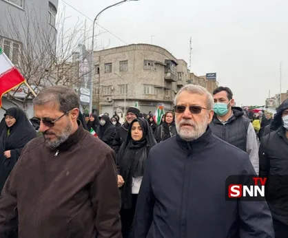 حضور علی لاریجانی، دبیر شورای عالی امنیت ملی در راهپیمایی روز قدس + عکس