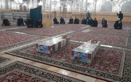 پیکر مطهر ۲ شهید مدافع حرم در حرم رضوی تشییع شد