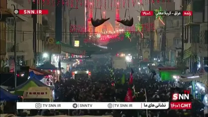 نمایی از حضور پرشور دلدادگان حضرت سیدالشهدا (ع) در خیابان های منتهی به حرم
