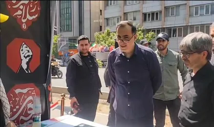 بازدید رئیس بنیاد شهید از مواکب مراسم تشییع رهبر شهید انقلاب