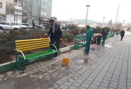 رنگارنگ شدن المان&zwnj;ها و مبلمان شهری بوستان&zwnj;های منطقه ۱۷