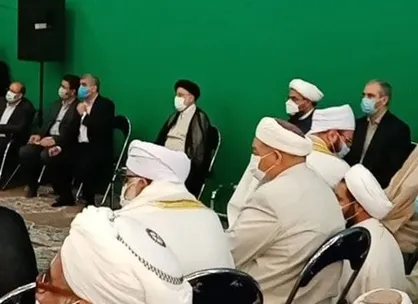 حضور  سیّد ابرهیم رئیسی در جمع صدها نفری علمای اهل سنت
