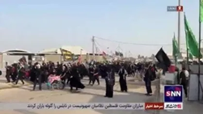تردد زوار اربعین در مسیر نجف به کربلا