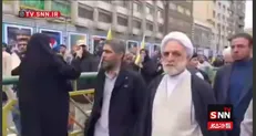 رئیس قوه قضاییه در صفوف مردم در راهپیمایی روز قدس+فیلم