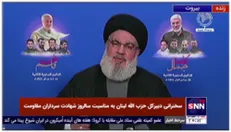 سید حسن نصرالله: جمهوری اسلامی در راس حامیان مردم عراق قرار دارد / آمریکا مسئول جنایات اسرائیل در منطقه است