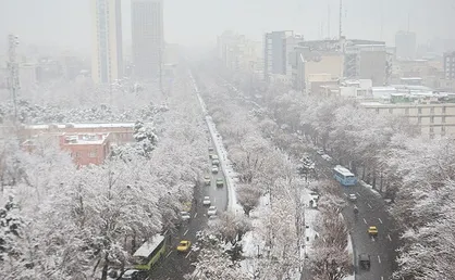 تنفس هوای پاک در تهران برفی