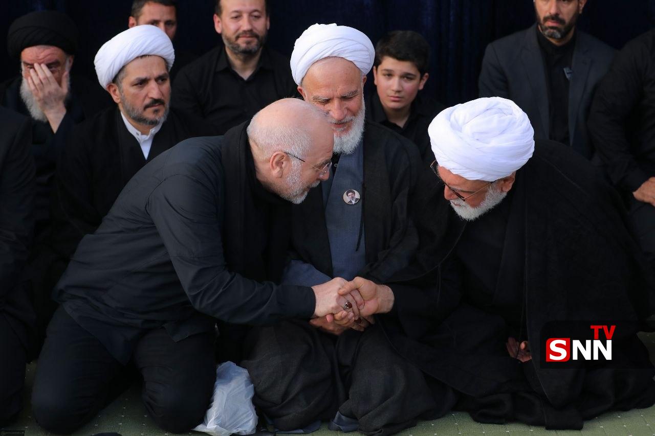 تصاویری از حضور قالیباف و عارف در مراسم امروز اقامهٔ نماز بر پیکر رهبر شهید انقلاب تصاویری از حضور قالیباف و عارف در مراسم امروز اقامهٔ نماز بر پیکر رهبر شهید انقلاب