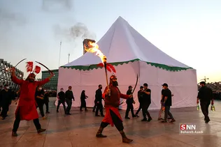 خیمه سوزان عصر عاشورا در میدان امام حسین