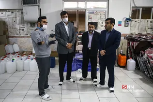 بازدید رئیس سازمان بسیج از کارگاه تولید ماسک و مواد ضدعفونی در لانه جاسوسی آمریکا