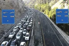 ترافیک سنگین در محور آزاد راه تهران - شمال
