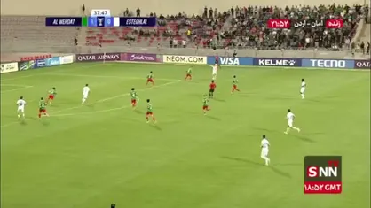 گل اول استقلال به الوحدات توسط مهران احمدی