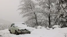 بارش برف در هفت روستای شهرستان حاجی آباد
