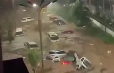 سرگردانی خودرو‌ها در سیل چین