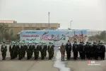 وداع با شهید مصطفی نامور در صبحگاه مشترک نیروهای مسلح قم
