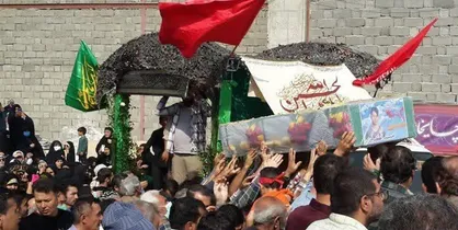پیکر شهید مدافع حرم فاطمیون &laquo;امید اکبری&raquo; در تهران تشییع شد
