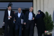گفتگوی مهاجرانی و پزشکیان در حیاط دولت + فیلم