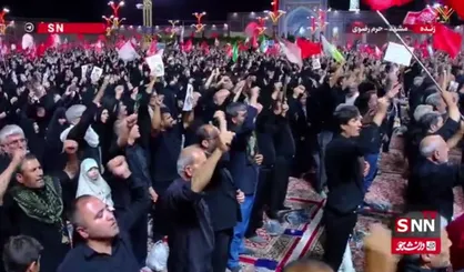 فریاد مرگ بر اسرائیل در صحن پیامبر اعظم حرم مطهر رضوی طنین انداز شد