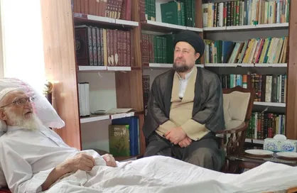 عیادت سیدحسن خمینی از آیت الله العظمی نوری همدانی