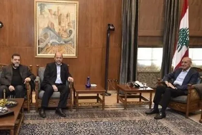 رهبران حماس با رئیس پارلمان لبنان در بیروت دیدار کردند