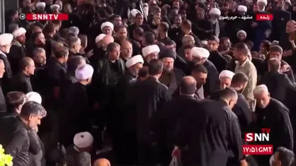 حضور سران قوا در حرم مطهر رضوی برای اقامه نماز بر پیکر مطهر رهبر شهید انقلاب و خانواده ایشان