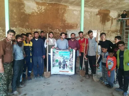 تعمیر و بازسازی مسجد روستای حسین آباد خرامه + عکس