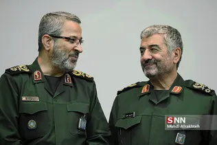 سردار عزیز جعفری فرمانده کل سپاه پاسداران و سردار غیب پرور رییس سازمان بسیج مستضعفین