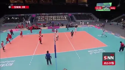 پایان ست چهارم دیدار ایران برابر بحرین