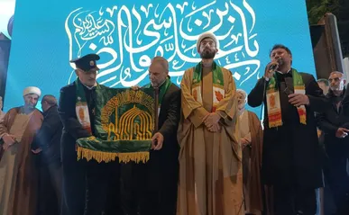 پنجاه و چهارمین حضور مردم بجنورد با چاشنی میزبانی از پرچم حرم مطهر رضوی + فیلم