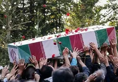 تشییع پیکر سه شهید حوادث خیابان پاسداران در ستاد فرماندهی نیروی انتظامی