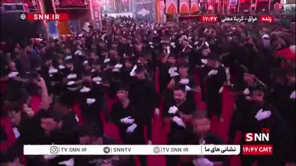 نمایی از ورود دسته های عزاداری به حرم حضرت سیدالشهدا (ع)
