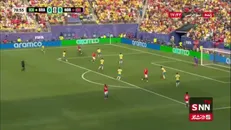 گل اول نروژ به برزیل با ضربه سر دیدنی ارلینگ هالند در دقیقه 79 / برزیل 0 - 1 نروژ