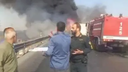 انفجار تانکر سوخت در جاده فرودگاه یزد