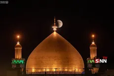تصاویری از ماه خونین در نجف اشرف و حرم امام علی (ع)