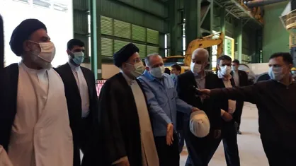 بازدید رئیسی از کارخانه فولاد خرمشهر