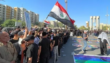 تظاهرات صد&zwnj;ها عراقی مقابل سفارت سوئد در بغداد